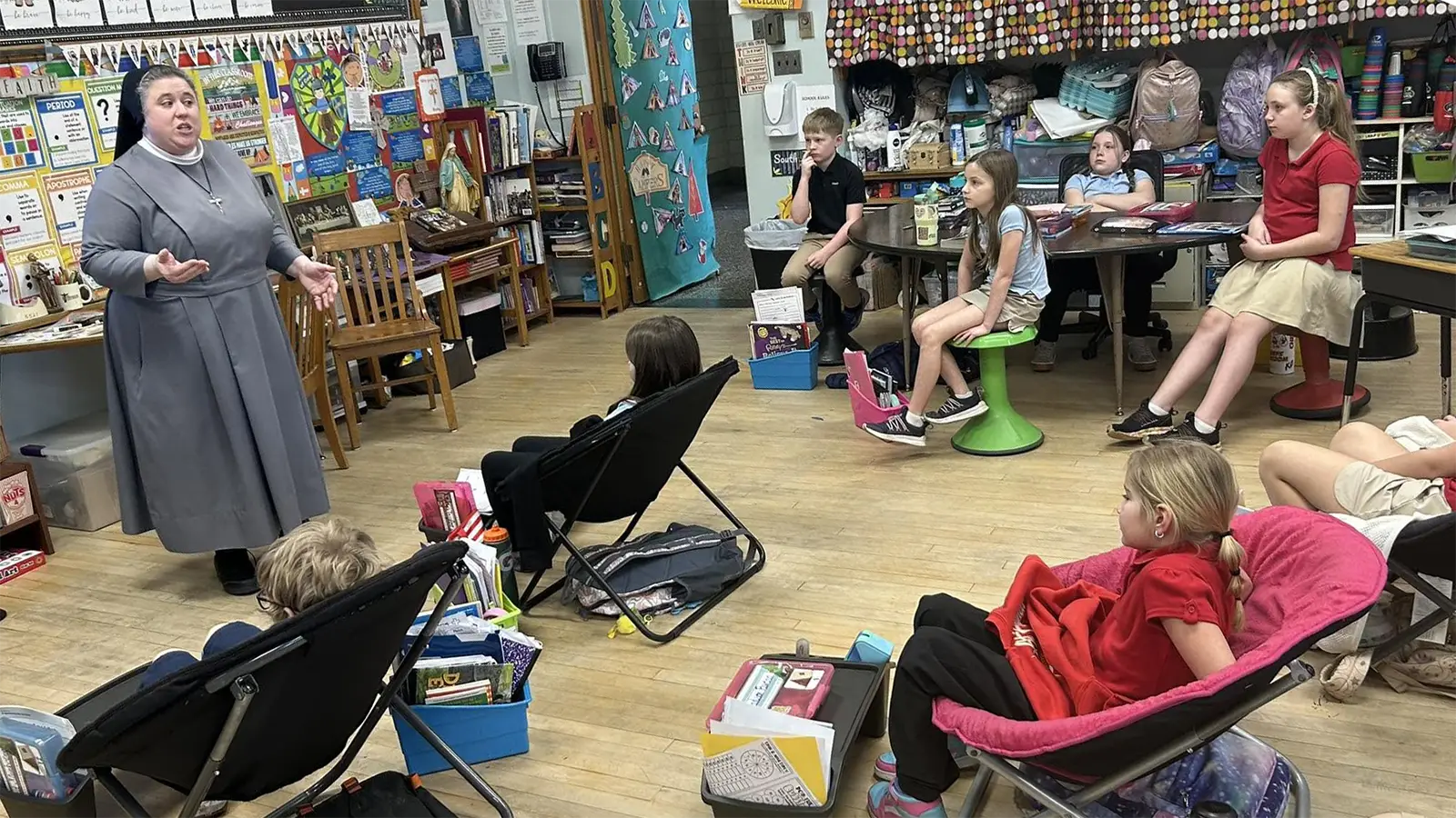 A religious education class at St. Francis Solanus